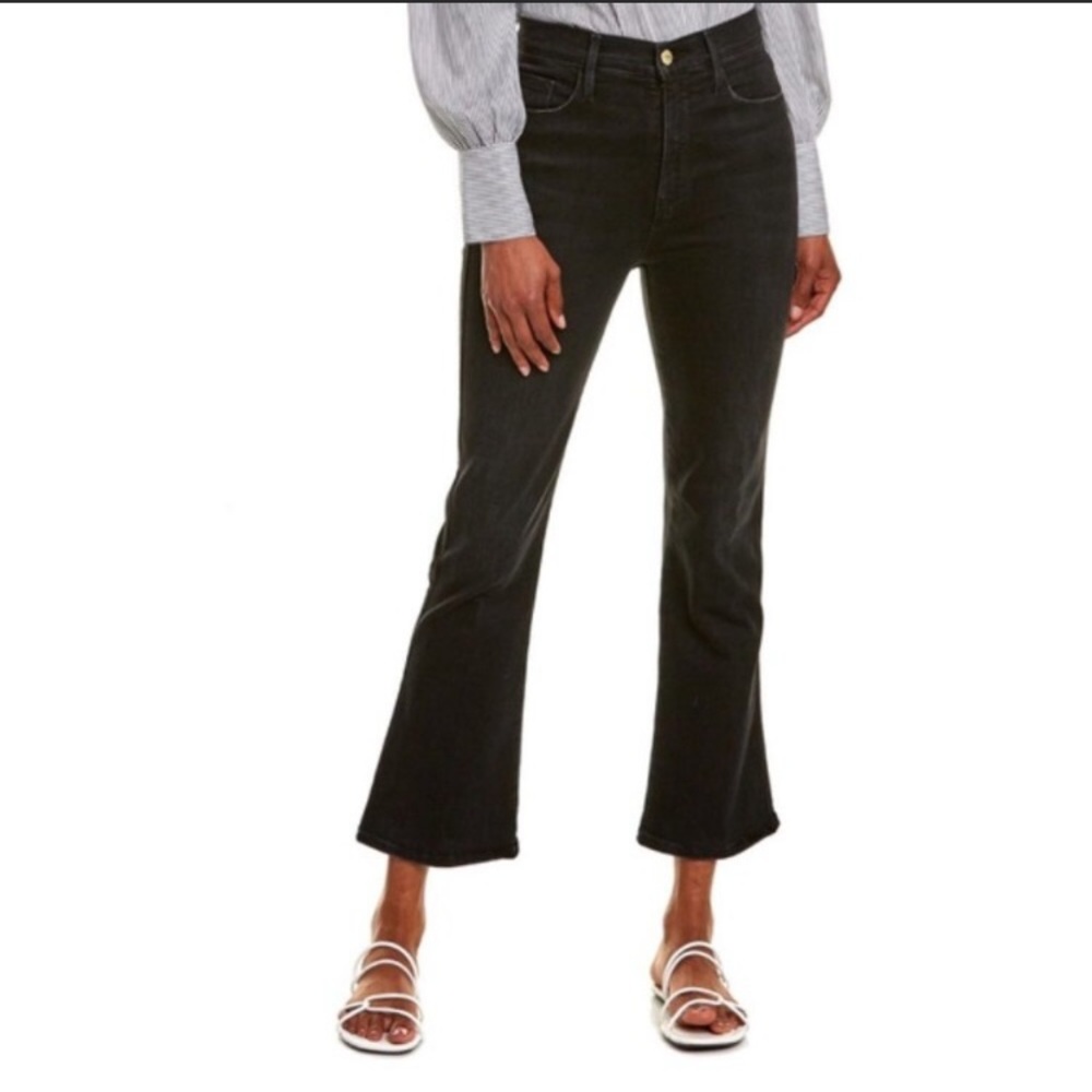 Frame Le Sylvia Kick Boot Jeans in Black, Size 23 - Picture 1 of 7